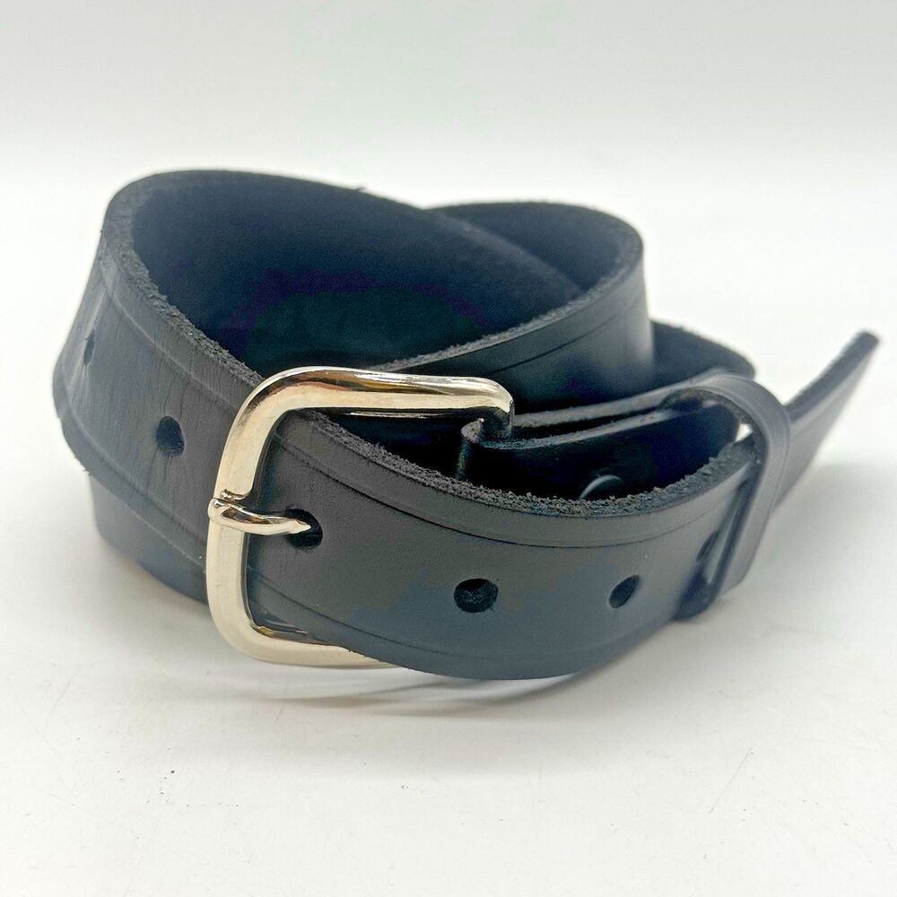 Boston Black Leather Belt US Postal Approved 6607 Men's 48 Made in USA PE-2-2669